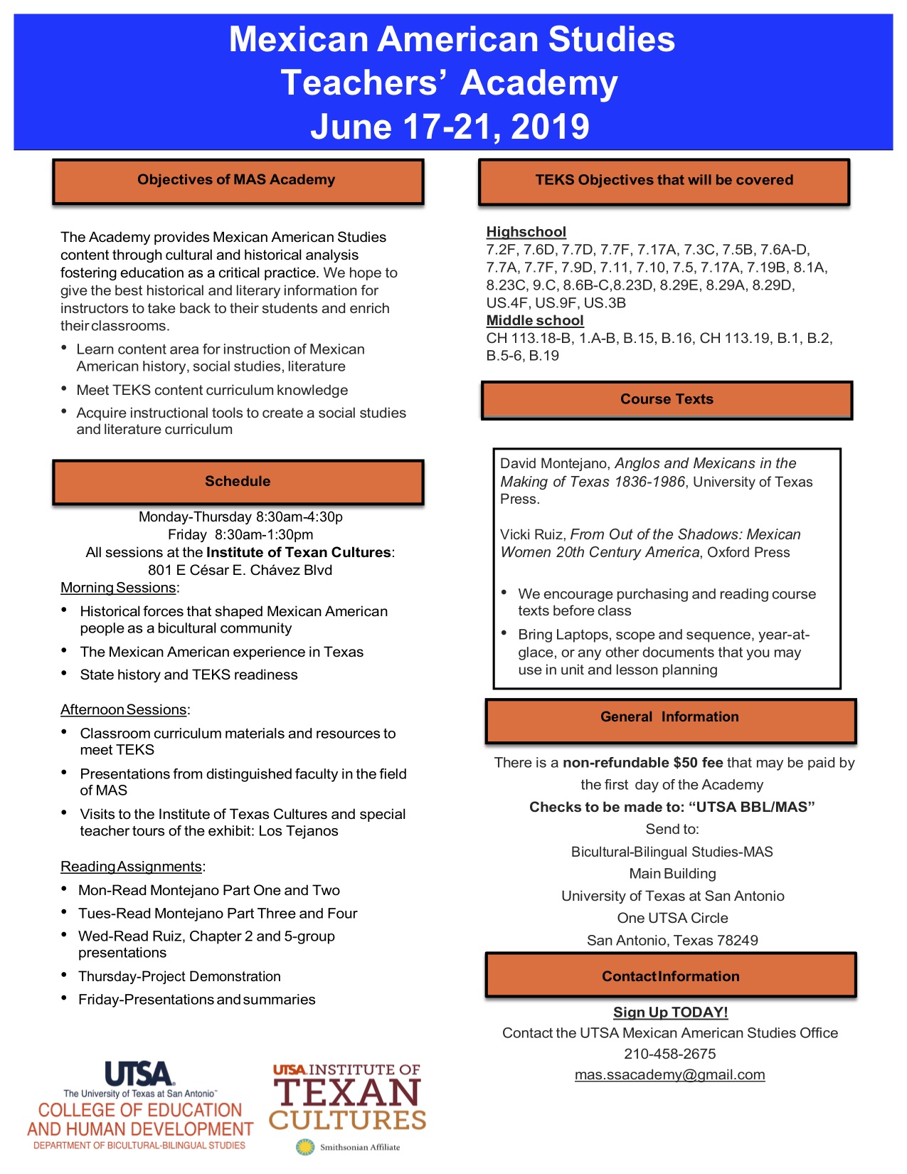 MAS Academy 2019 Flyer